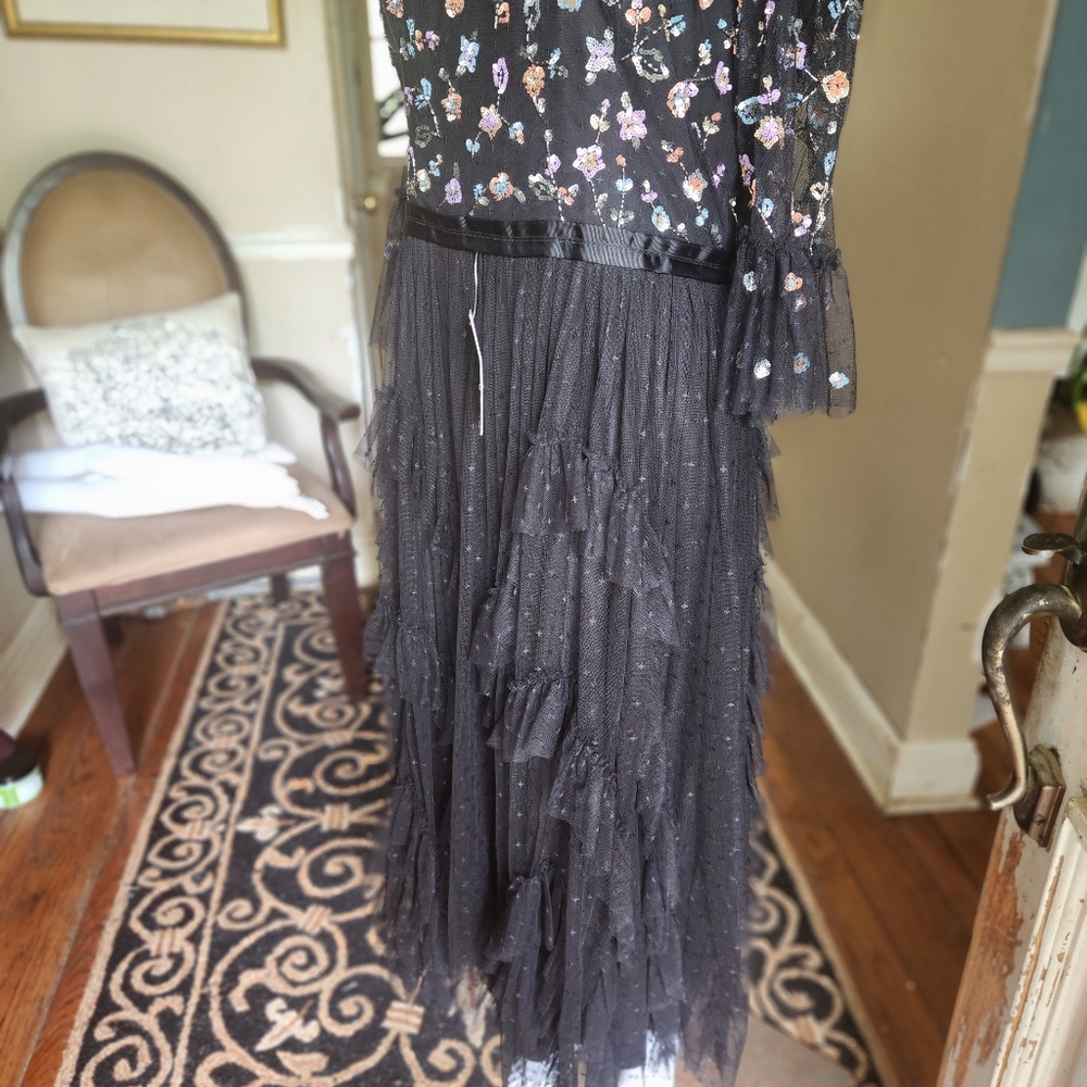 Mesh Embroidered Ruffled Cotragecore Boho Swong Dress - Picture 7 of 10